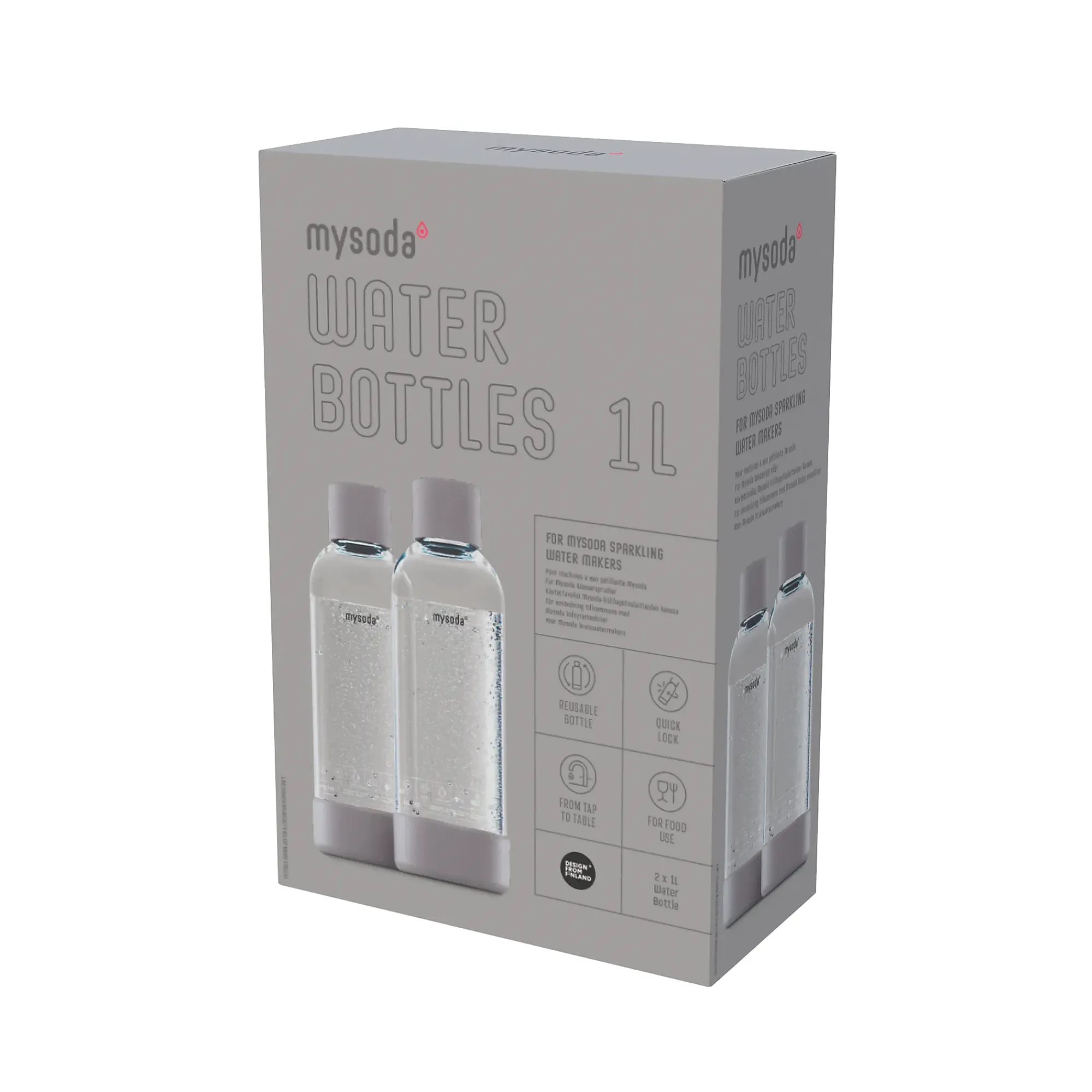 Flaske Gray 1L 2stk-Mysoda Best