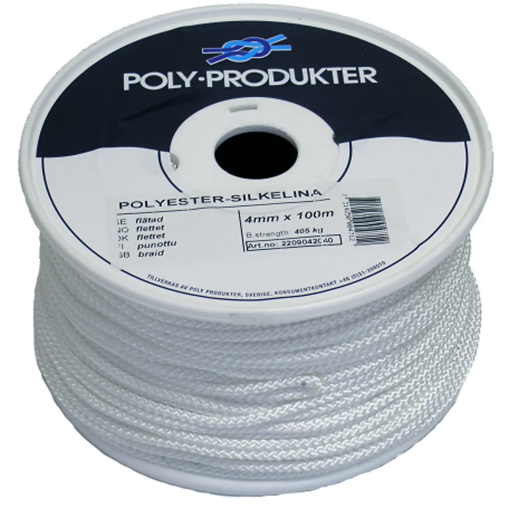 Flettet polyesterline 4.00mmx100 m-Poly Produkter Online