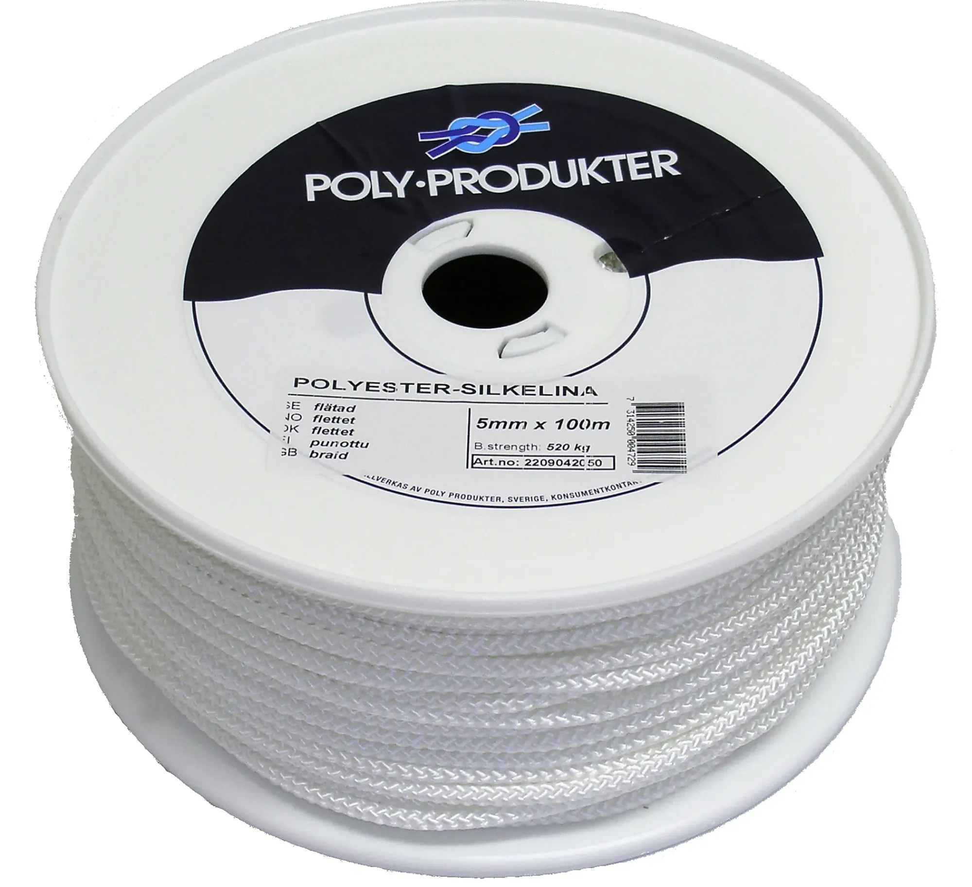 Flettet polyesterline 5.00mmx100 m-Poly Produkter New