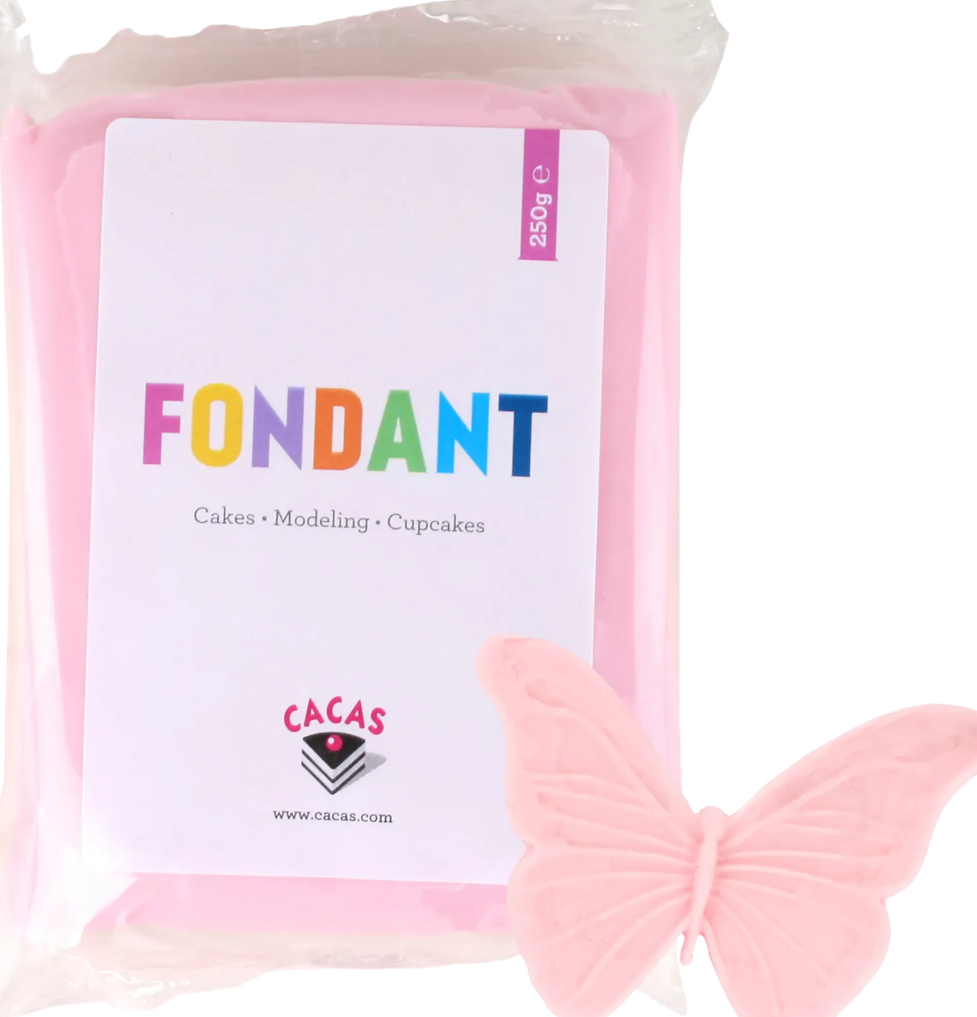 Fondant rosa pastell 250g-Cacas Best