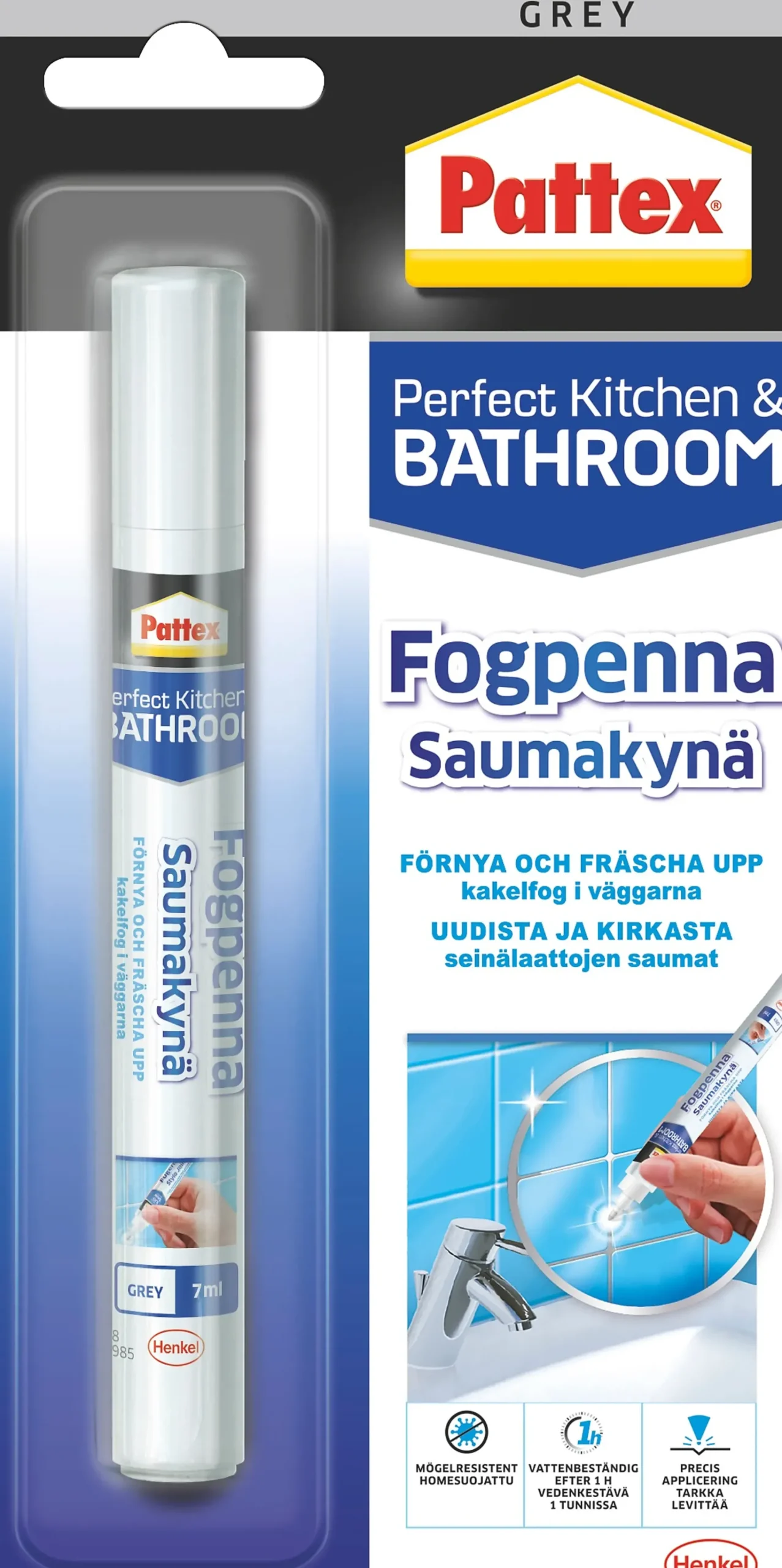 FUGEPENN GROUT REVIVER GRÅ 7ML-Pattex Outlet