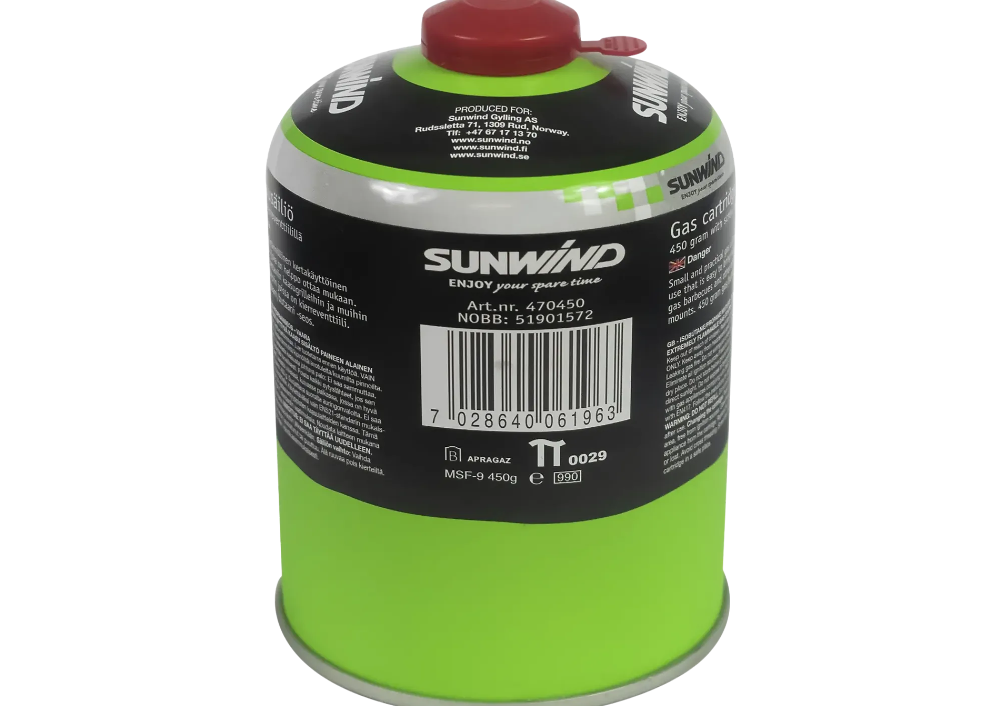 Gassboks med skrufeste 450g-Sunwind Clearance