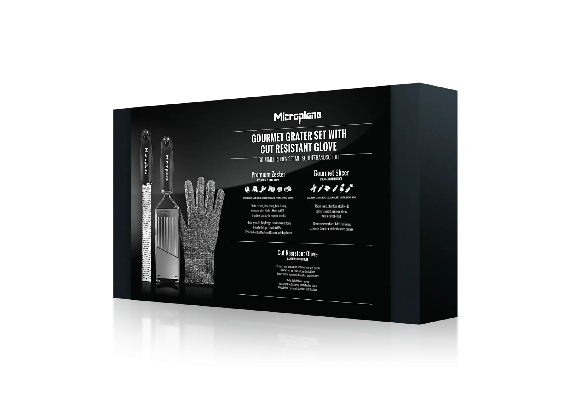 Gourmet Grater Set Med Premium Zester, Gourmet Slicer Og Hanske-Microplane Hot