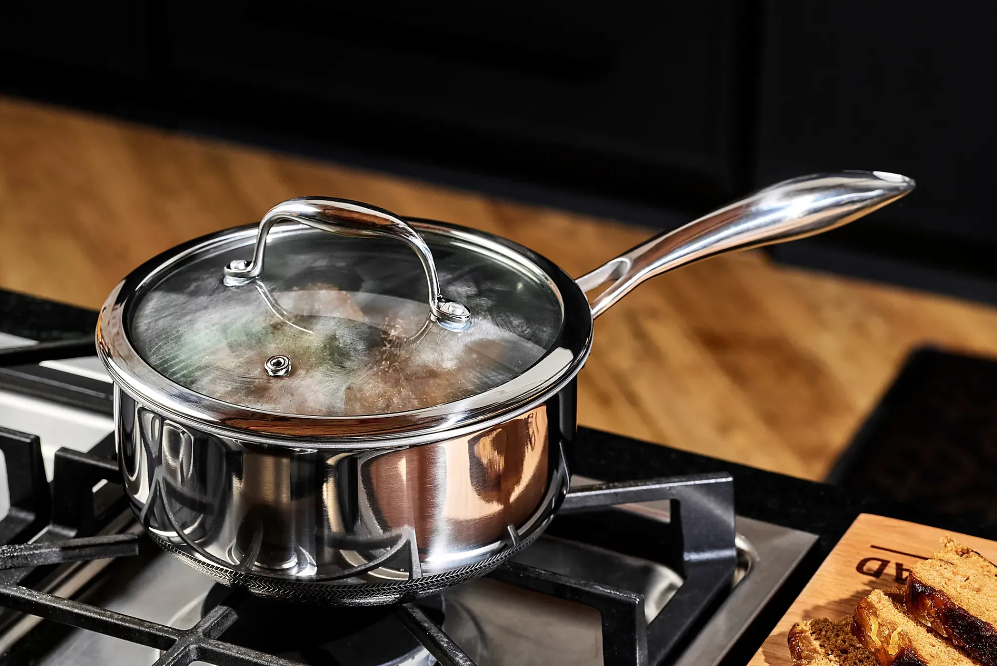 Gryte med glasslokk 2,8l hybrid-Hexclad Outlet