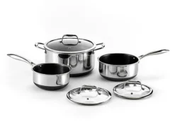 Grytesett hybrid med 3 gryter og 3 lokk-Hexclad Discount