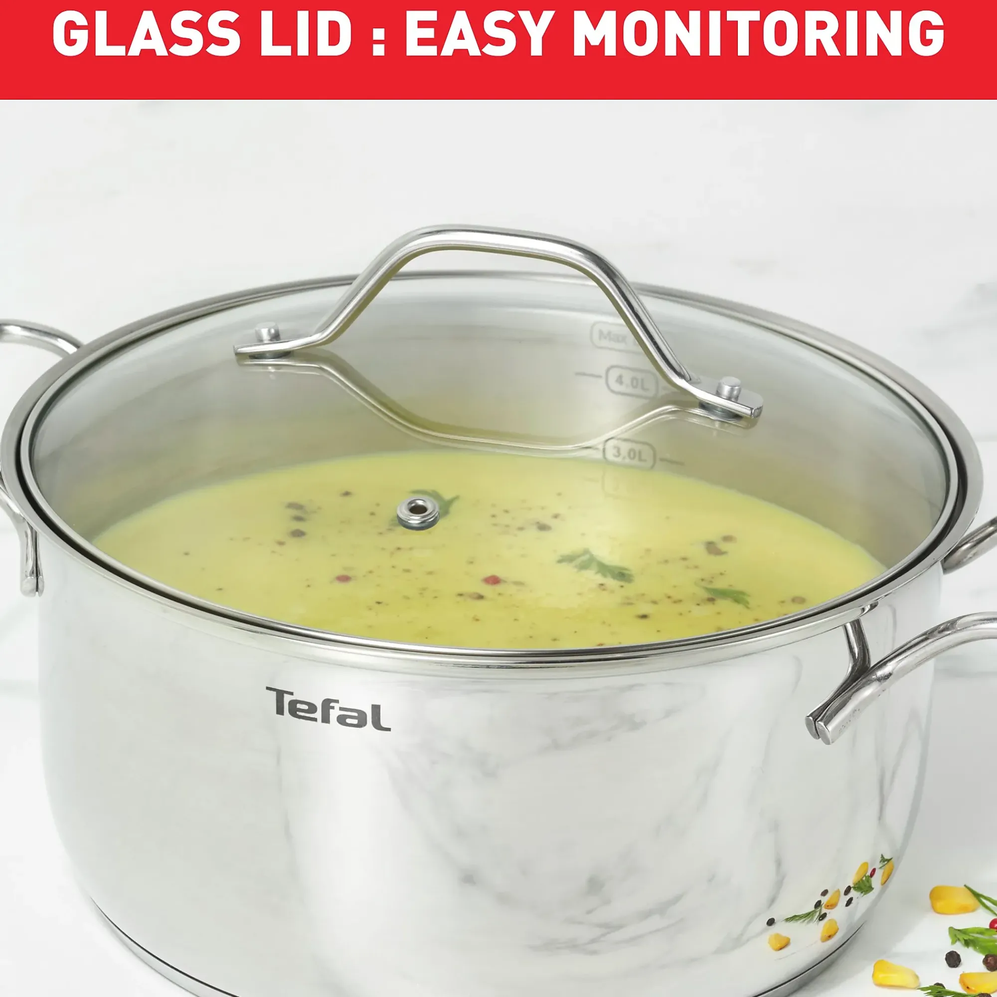 Grytesett Intuition med lokk 4 deler-Tefal