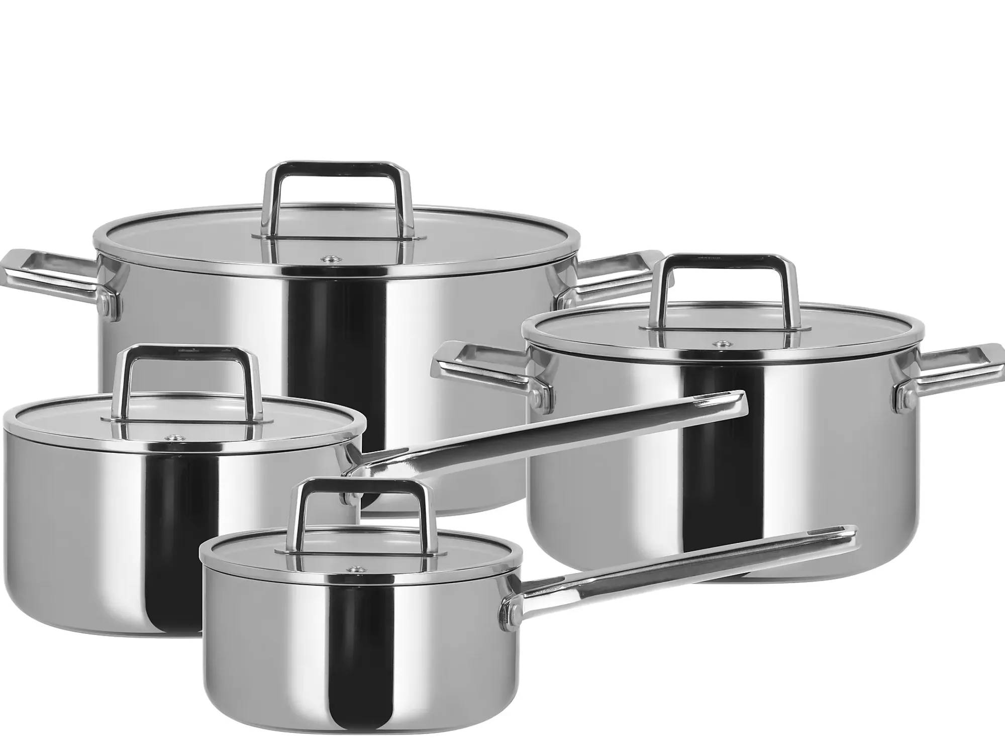 Grytesett med lokk 4 deler Edge 3-ply 1,5l 2,3l 3,4l 5,2l-Invite Discount
