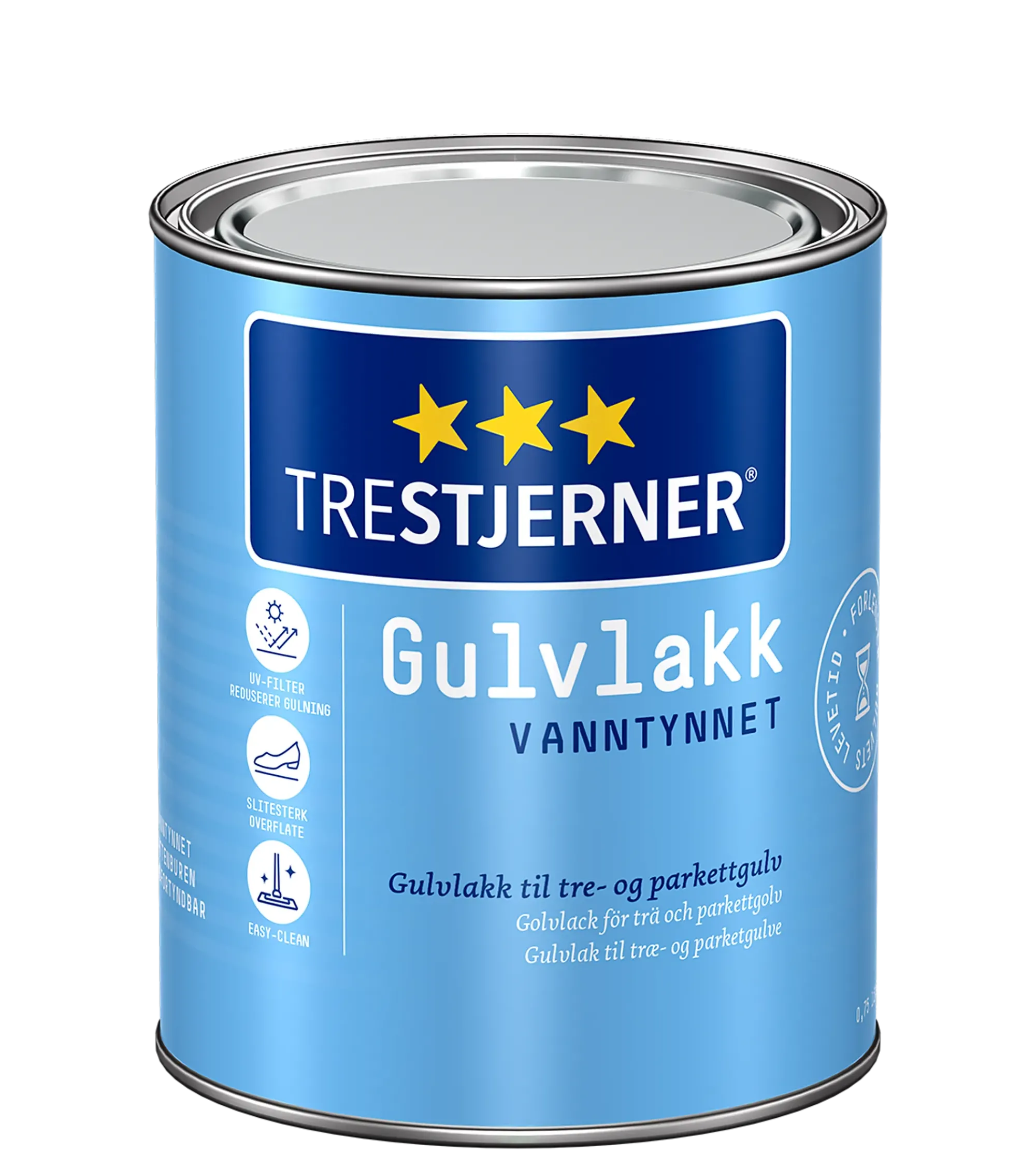 Gulvlakk silkematt vannbasert 0,75l-Trestjerner New