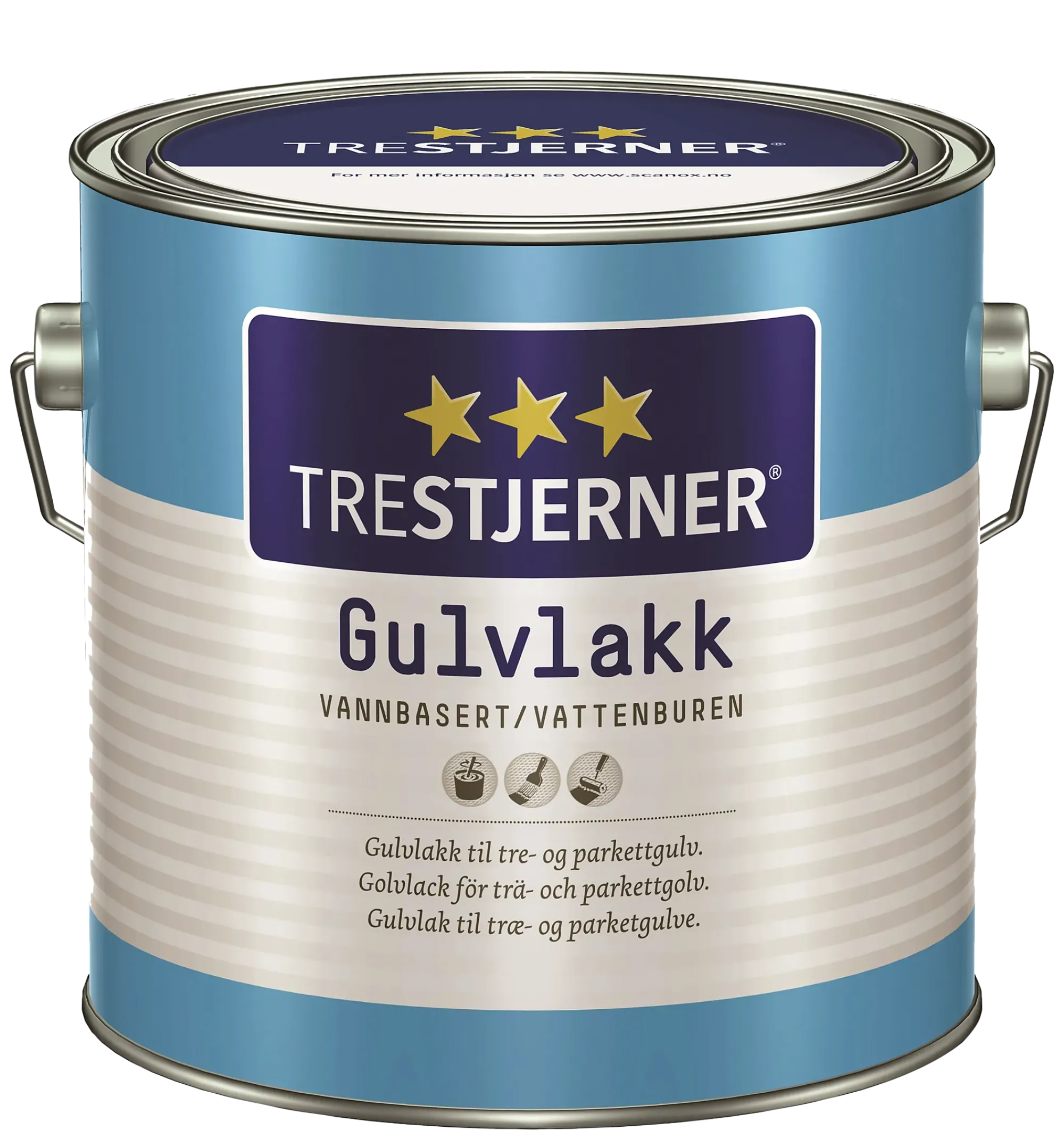 Gulvlakk vannbasert halvblank 3l-Trestjerner Hot