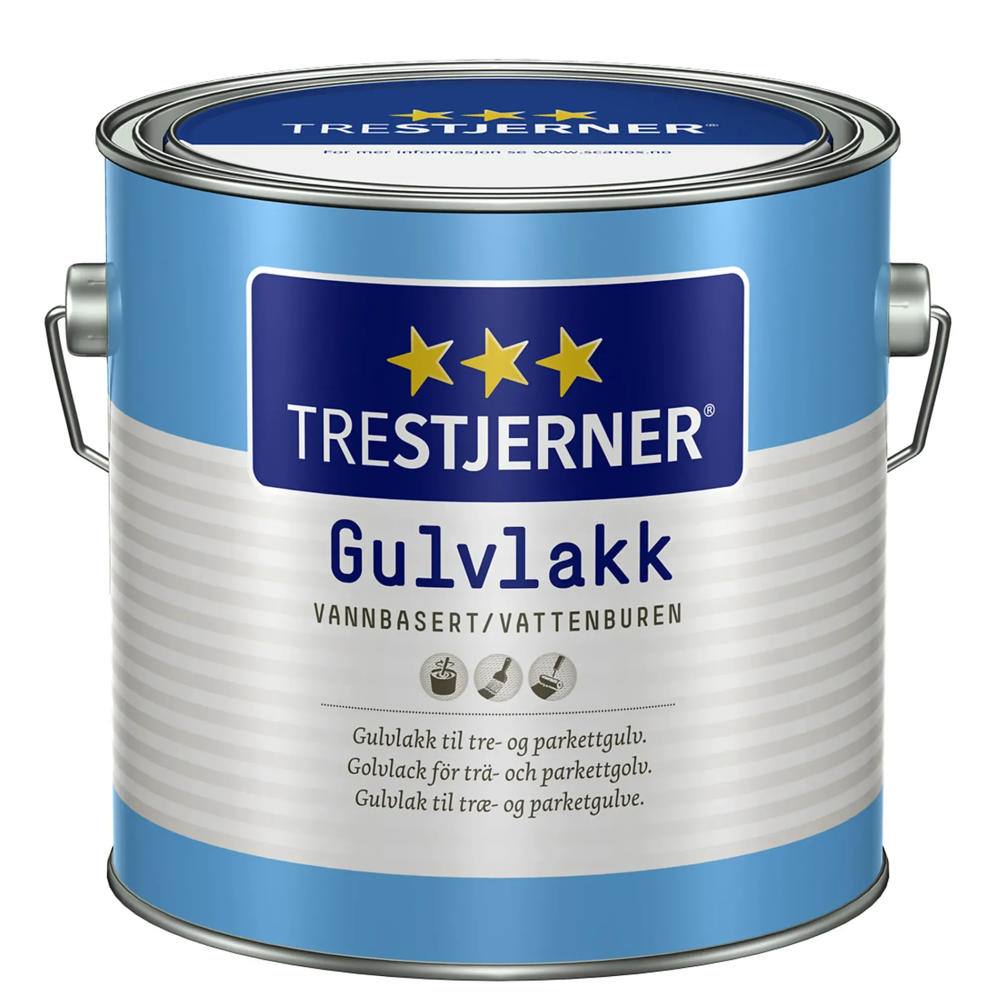 Gulvlakk vannbasert halvblank 3l-Trestjerner Hot