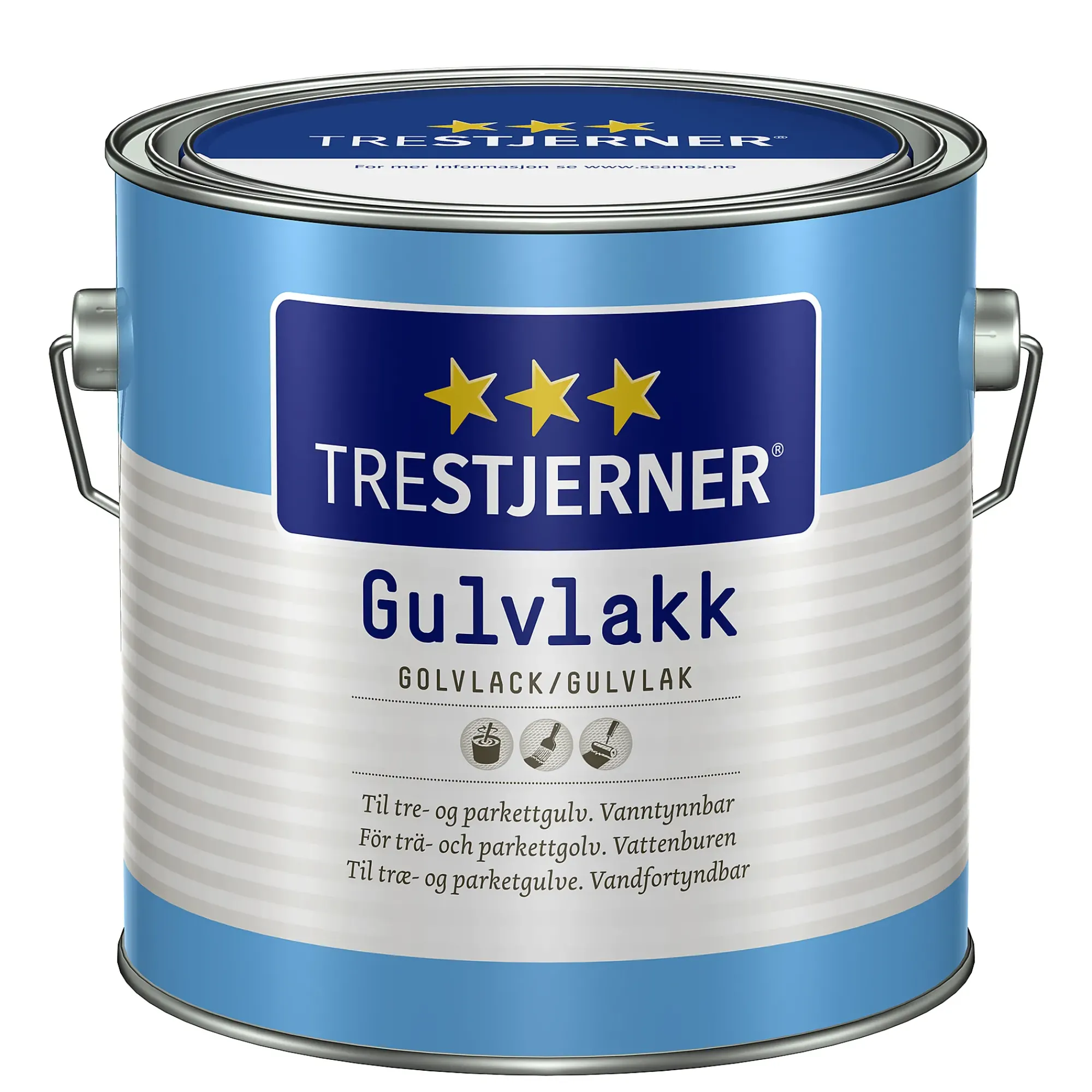 Gulvlakk vannbasert silkematt 3l-Trestjerner Sale