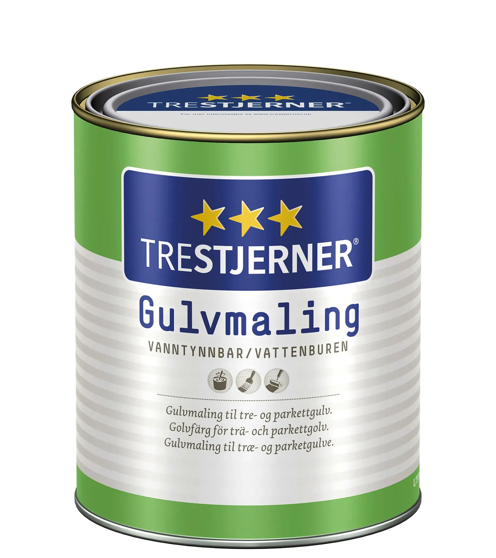 Gulvmaling halvblank klar hvit base 0.68l-Trestjerner Online