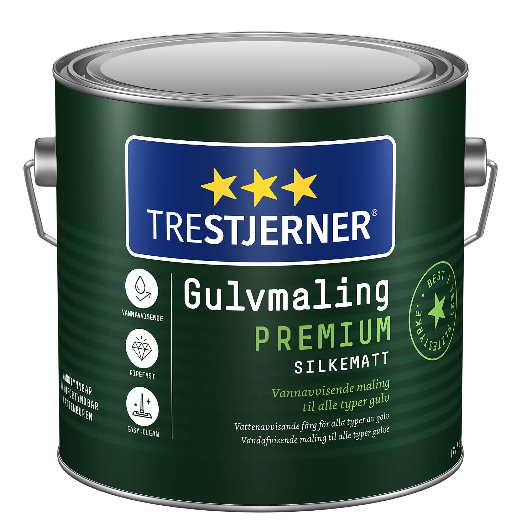 Gulvmaling premium hvit 2,7l-Trestjerner Hot
