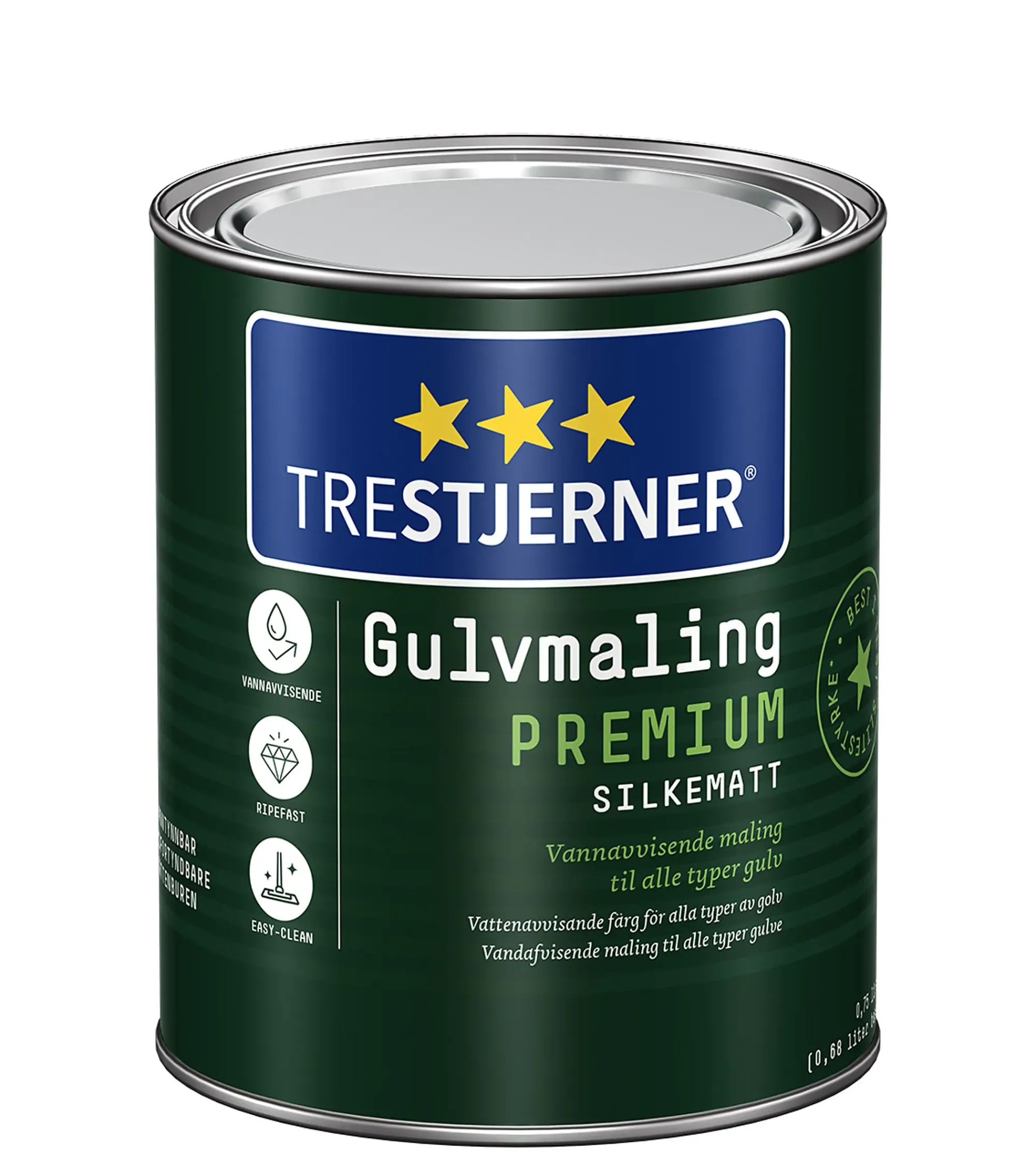 Gulvmaling premium klar hvit base 0.68l-Trestjerner Sale