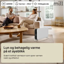 Gulvovn frittstående 2200w-Mill