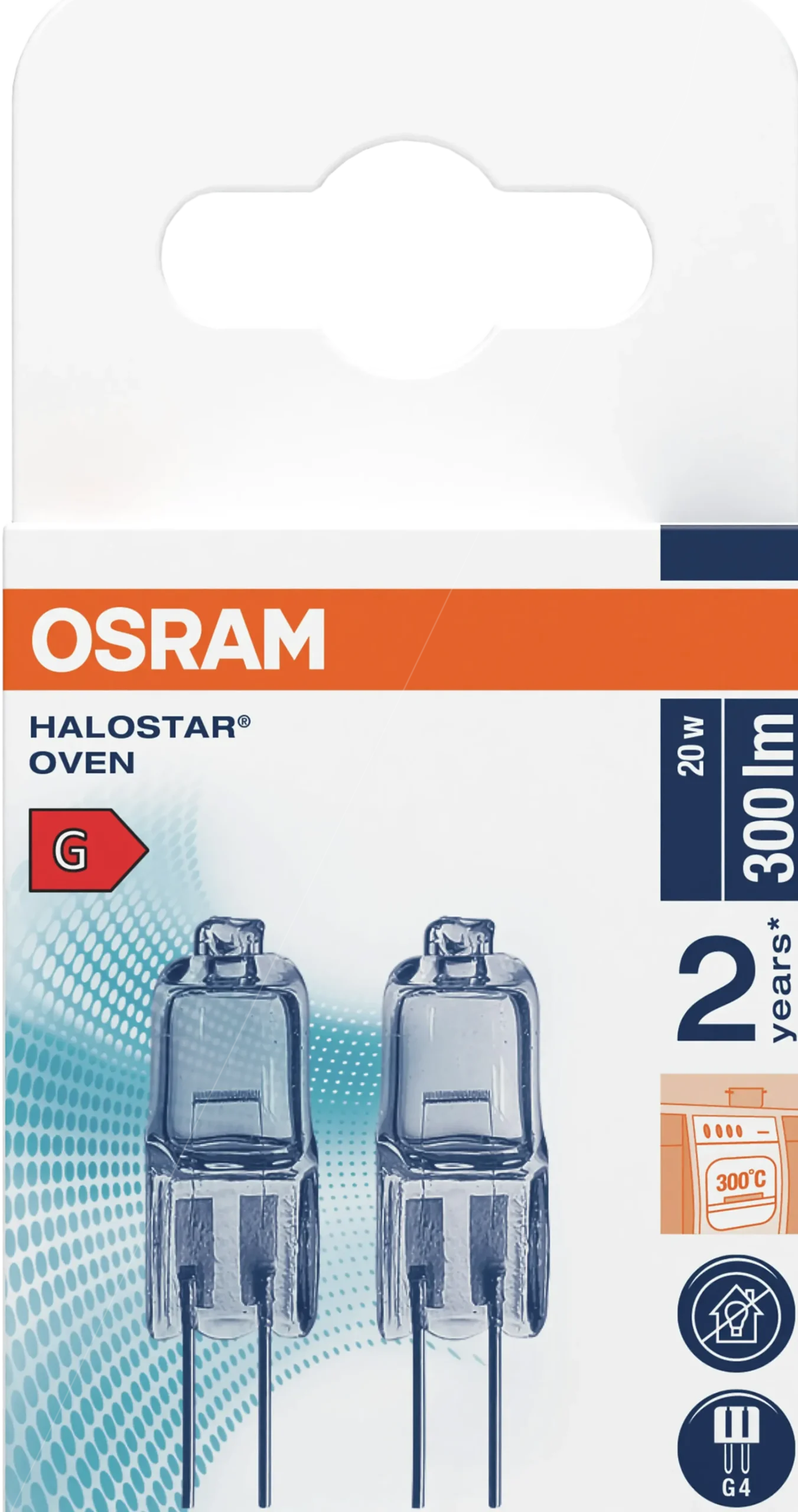 Halogen Pin G4 Oven 20w 300lm klar Dimbar Varmhvit 2stk-Osram Hot