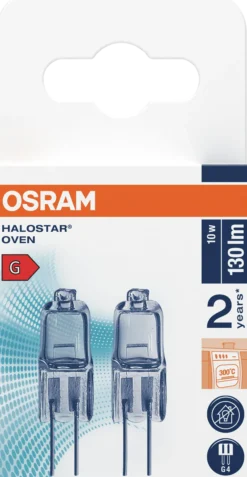 Halogen Pin G4 Oven 10w 130lm klar Dimbar Varmhvit 2stk-Osram Online