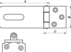 HASP 5320 HENGELÅS GALVANISERT 85MM-Pn Beslag New