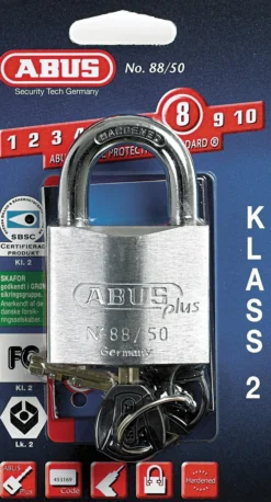 Hengelås 88/50 FG godkjent KL 2 med plus nøkkel-Abus Clearance