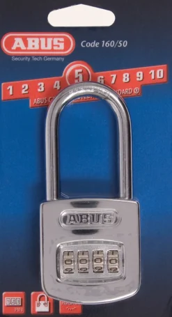 Hengelås 160/50 HB50 forkrommet med 4-sifret kode-Abus Best