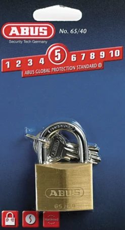 Hengelås 65/40 messing-Abus