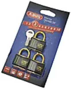 Hengelås T84MB/30 sort nautic i messing triple-Abus Outlet