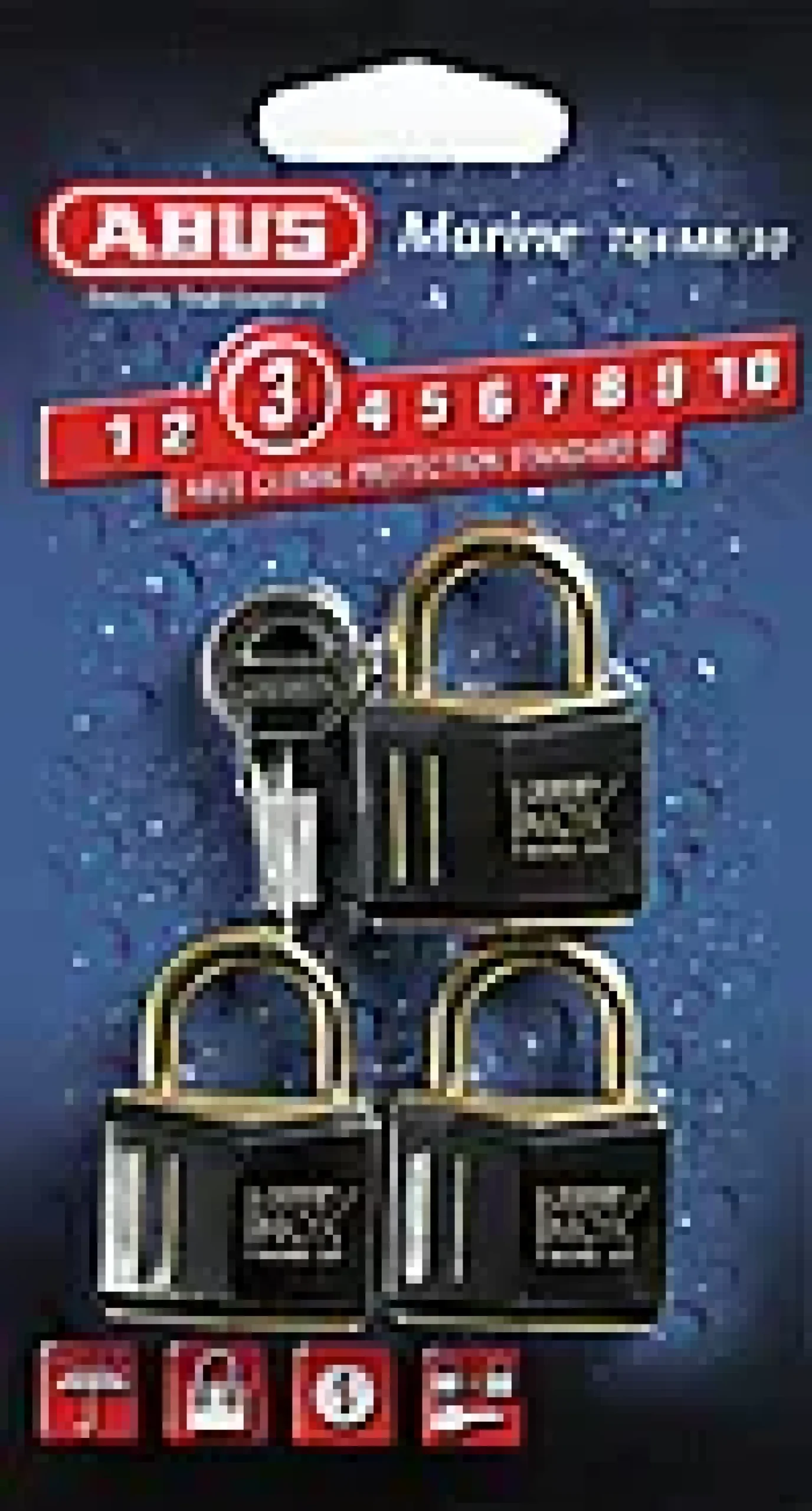 Hengelås T84MB/30 sort nautic i messing triple-Abus Outlet