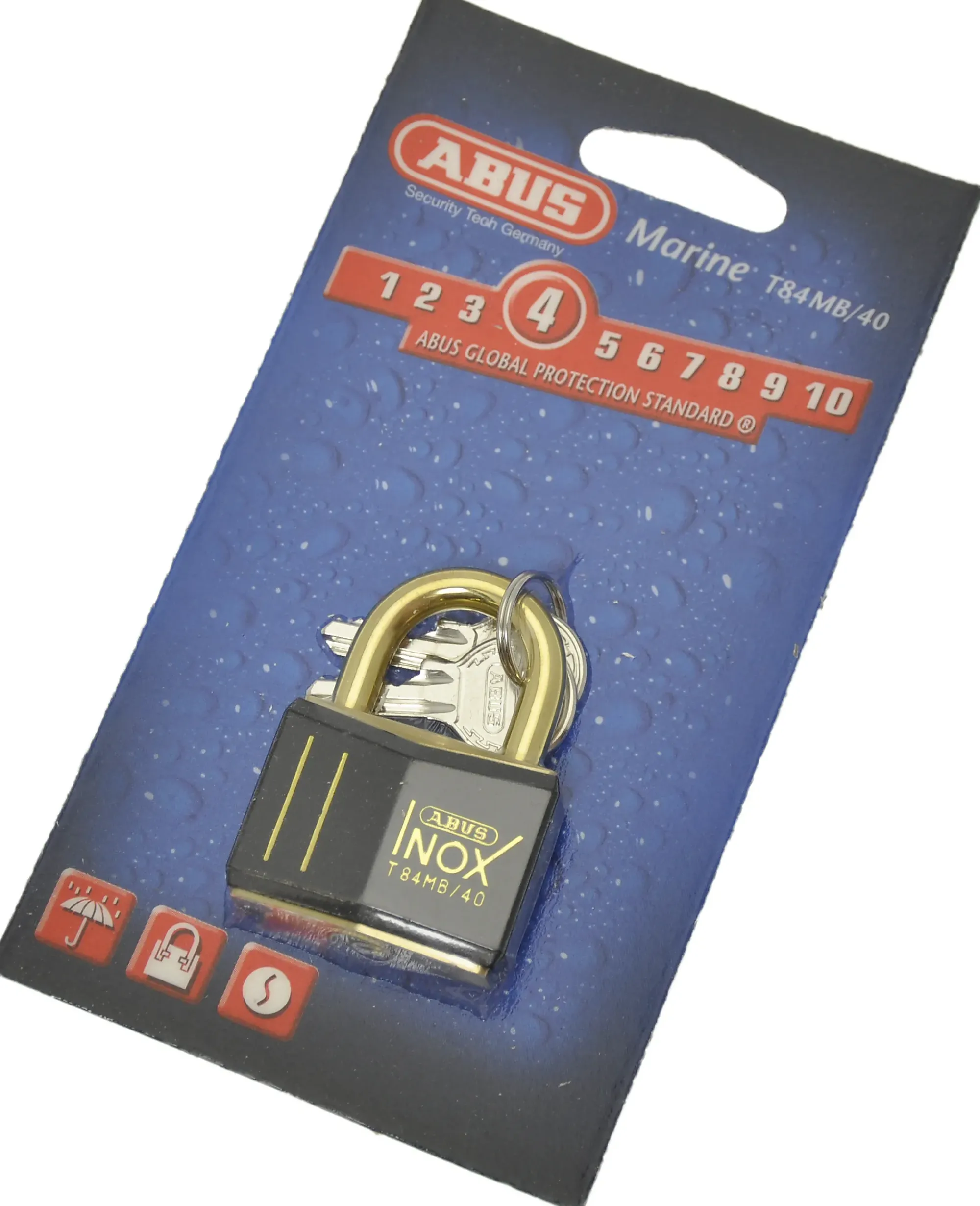 Hengelås T84MB/40 sort nautic i messing-Abus Hot