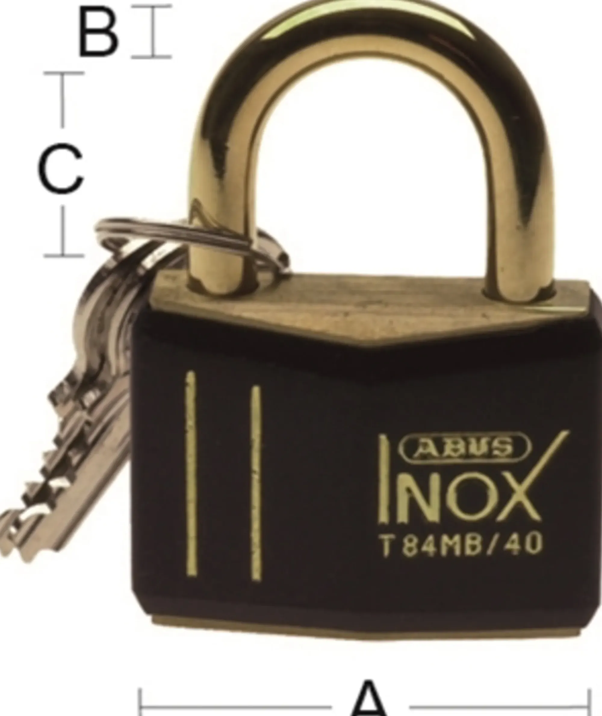 Hengelås T84MB/40 sort nautic i messing-Abus Hot