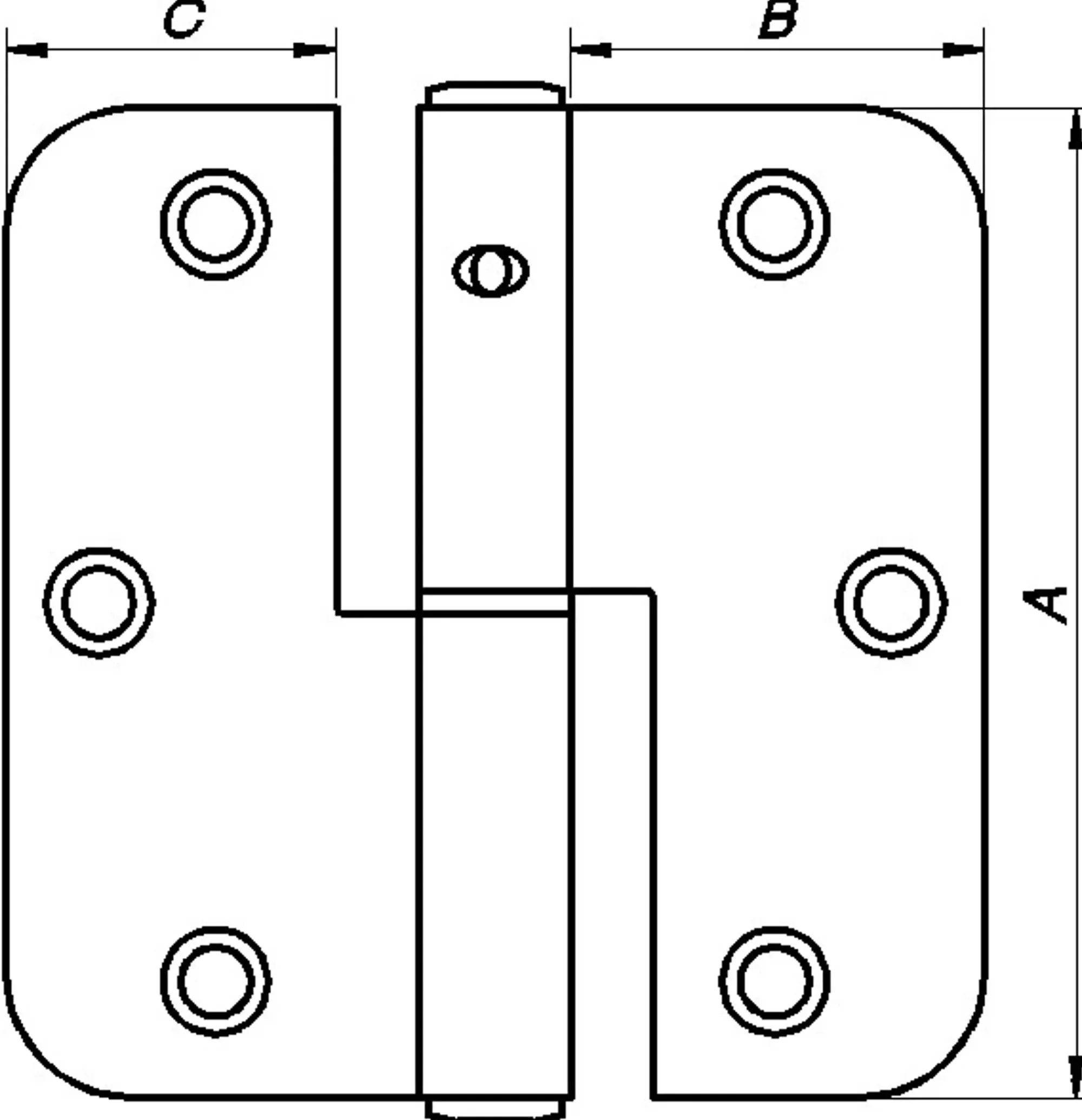 Hengsel 1146 h gul kromatisert 85x35mm-Pn Beslag Sale