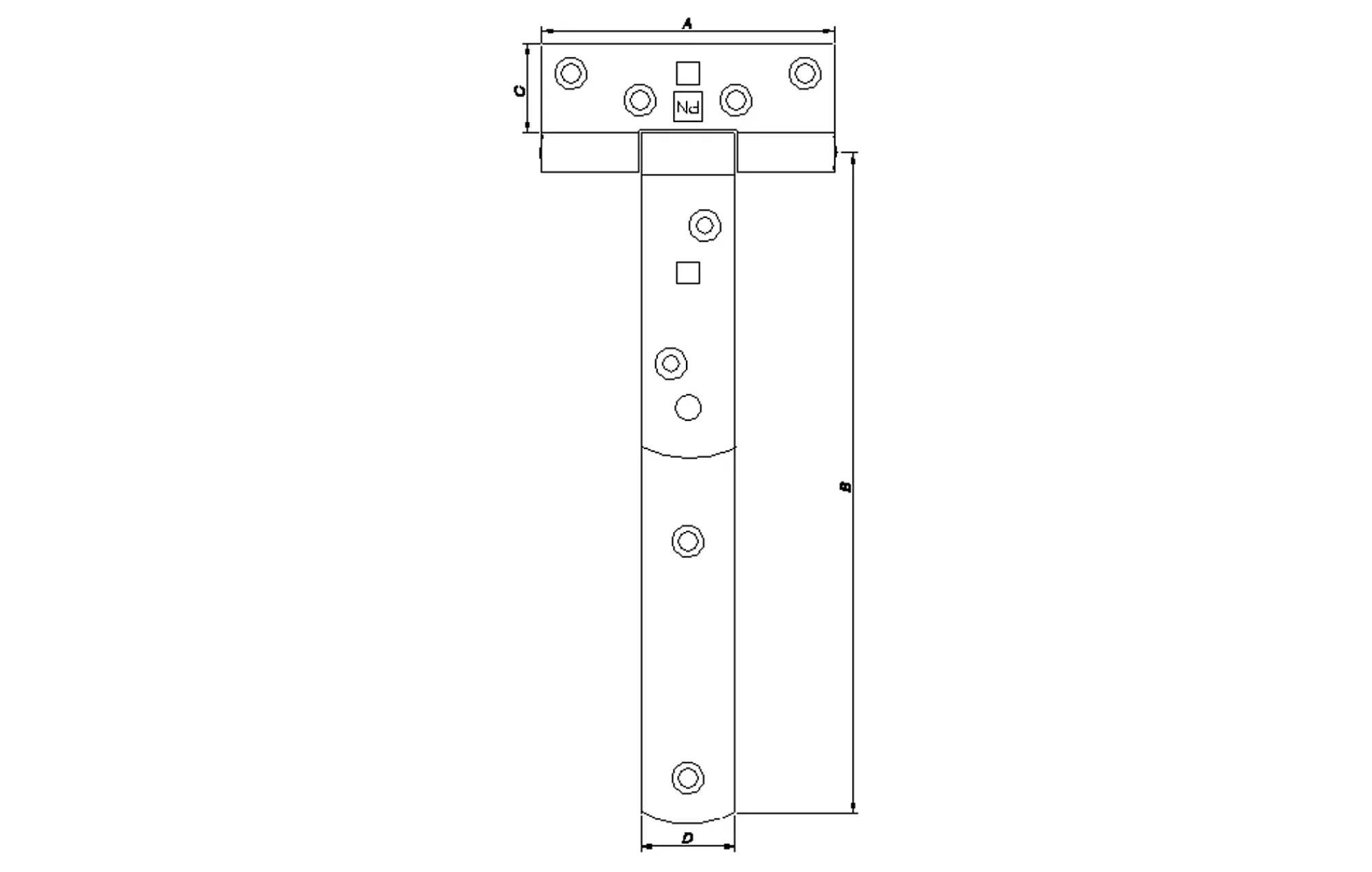 Hengsel T 1763 galv 310mm-Pn Beslag Discount