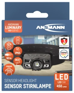 Hodelykt led oppladbar med bevegelsessensor 450lm-Ansmann Hot