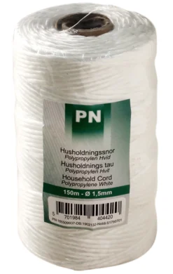 HUSHOLDNINGS TAU AV POLYPROPYLEN Ø1,5/150M-Pn Beslag New