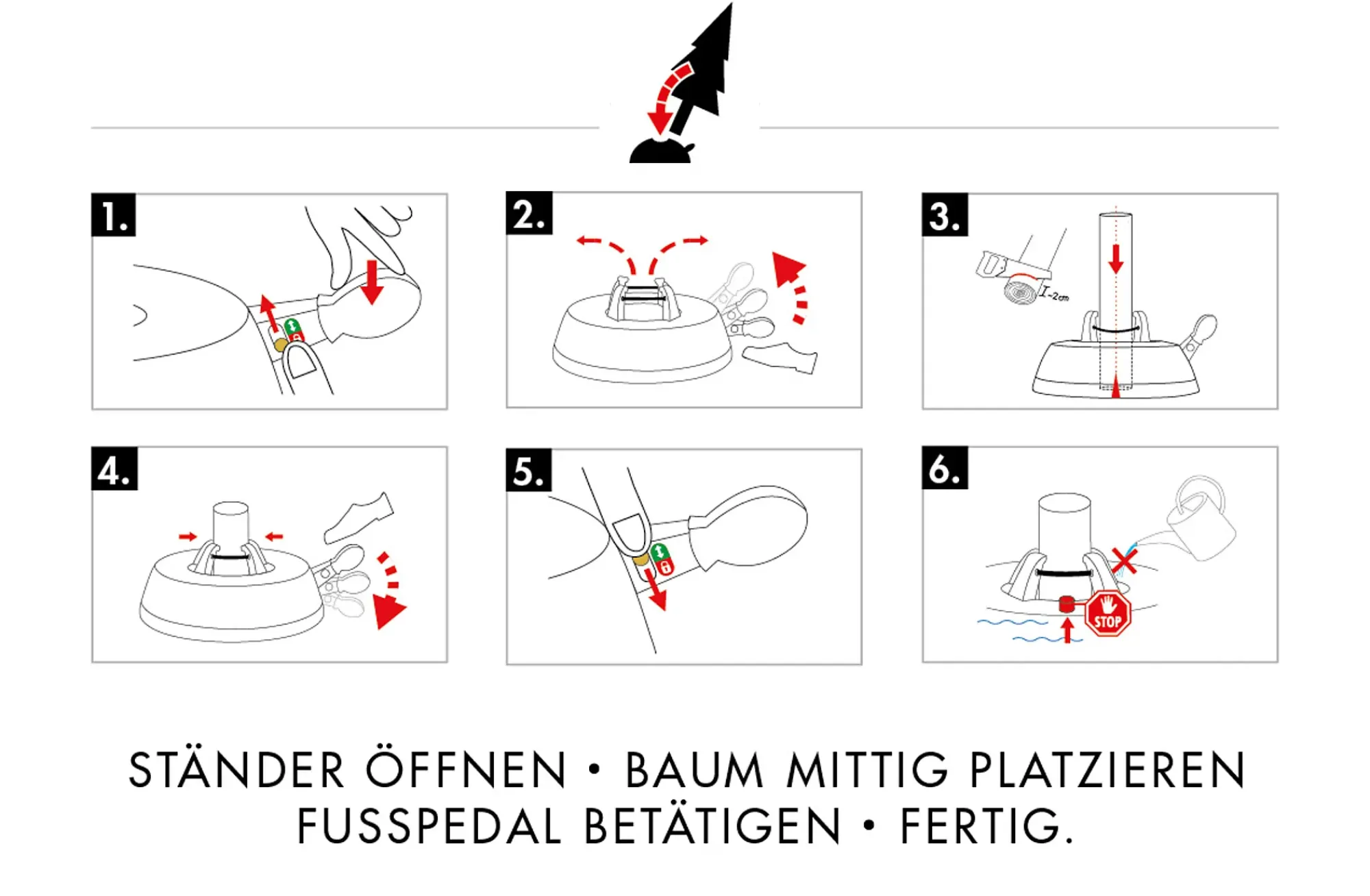 Juletrefot med fotpedal 36cm-Krinner Hot