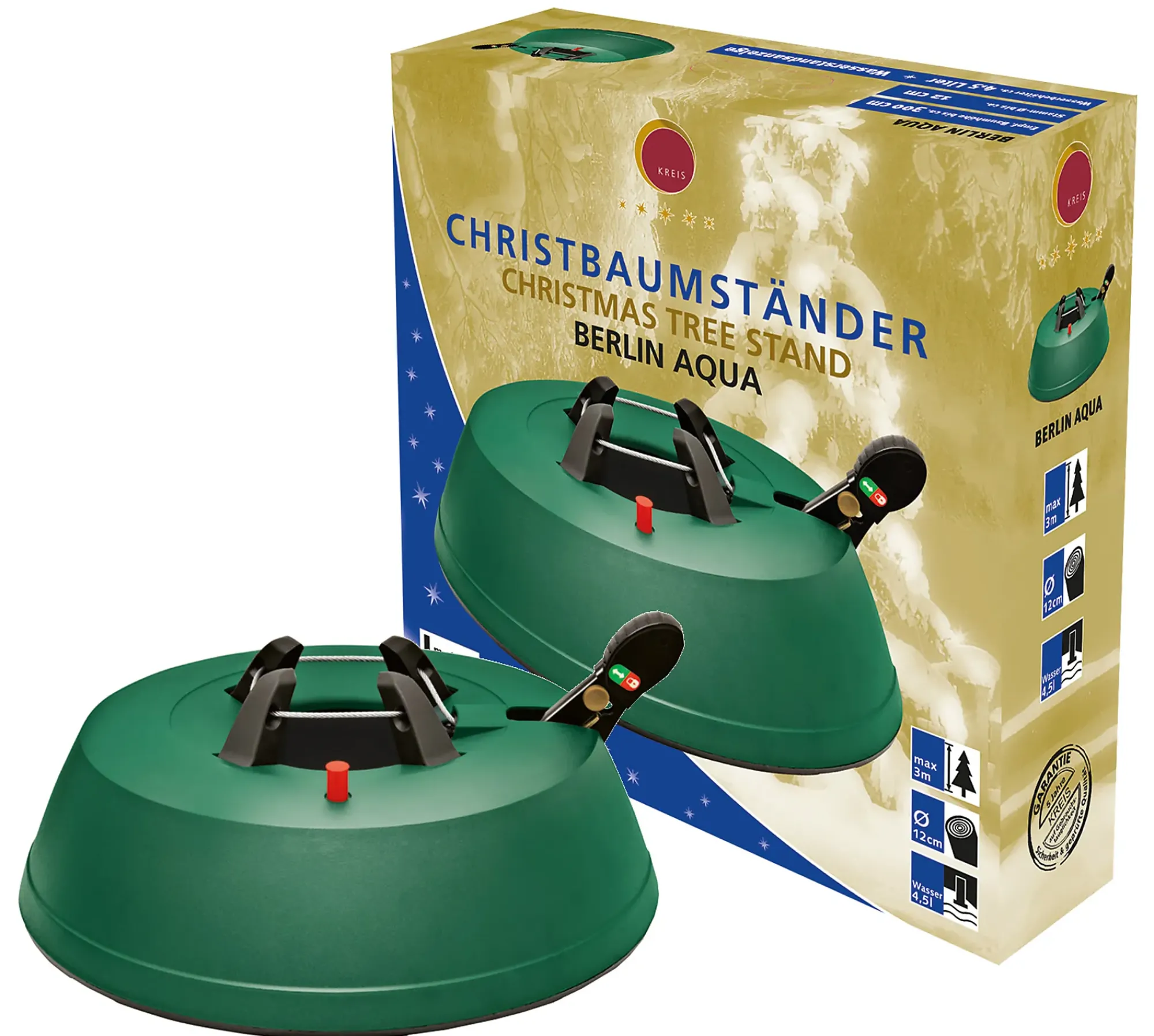 Juletrefot med pedal 39cm-Berlin aqua Clearance