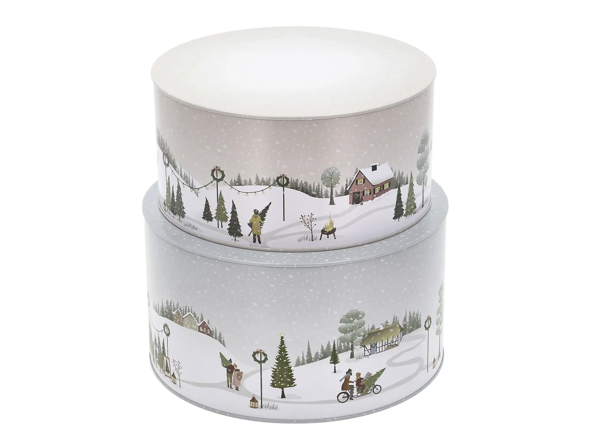 Kakebokssett Vinter Arctic Ice/Woodrose Metal 22x12/20x10cm-Bastian New