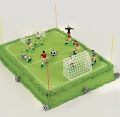 Kakedekor fotballsett 7 spillere 2 mål-Cacas Online