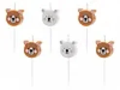 Kakelys Bamser 3cm 6stk-Partydeco Clearance