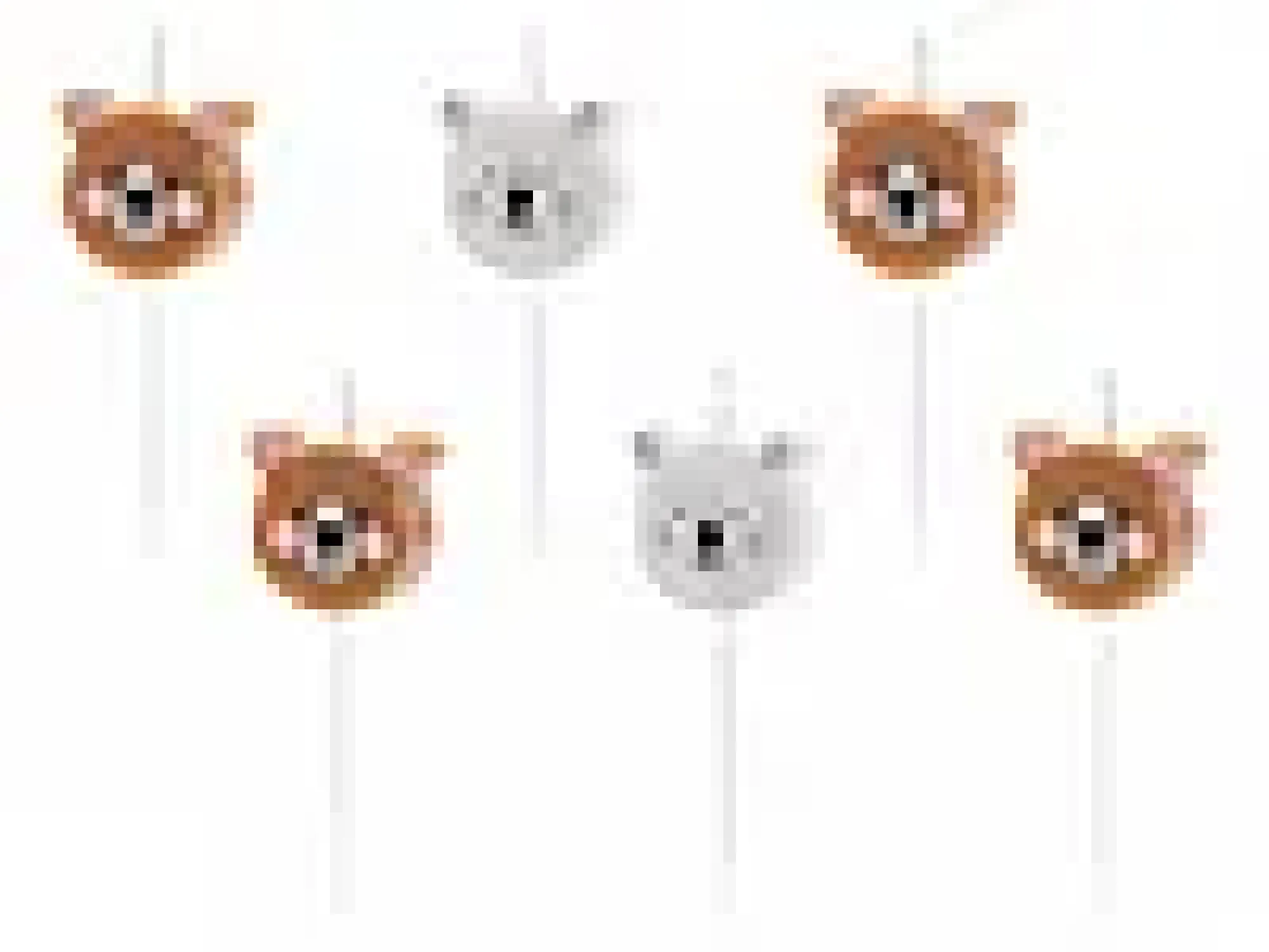 Kakelys Bamser 3cm 6stk-Partydeco Clearance