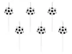 Kakelys Fotball På Stick 6stk-Partydeco New