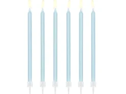 Kakelys med holder lyseblå 14cm 12stk-Cacas Hot