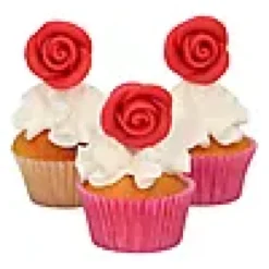 Kakepynt e Marsipanroser 2,5cm 6stk-Funcakes Discount
