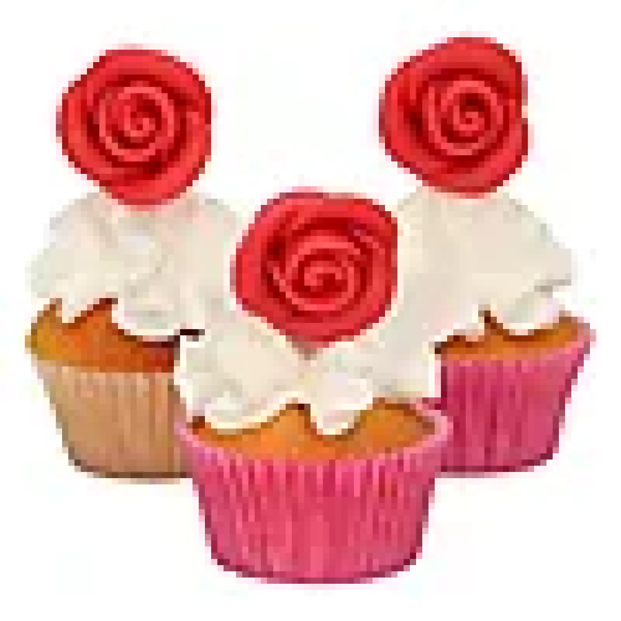 Kakepynt e Marsipanroser 2,5cm 6stk-Funcakes Discount