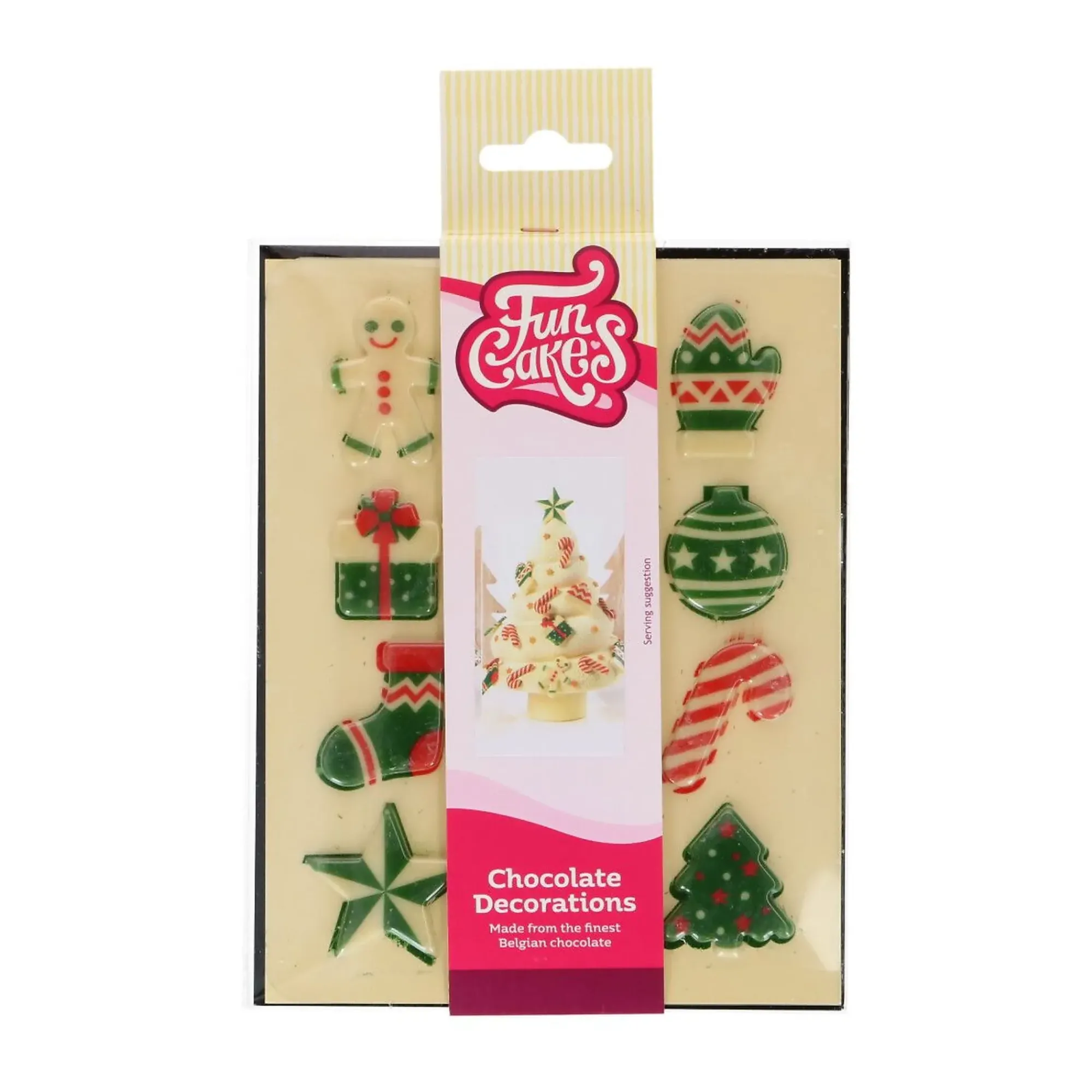 Kakepynt Sjokolade Julefigurer 12stk-Funcakes Hot