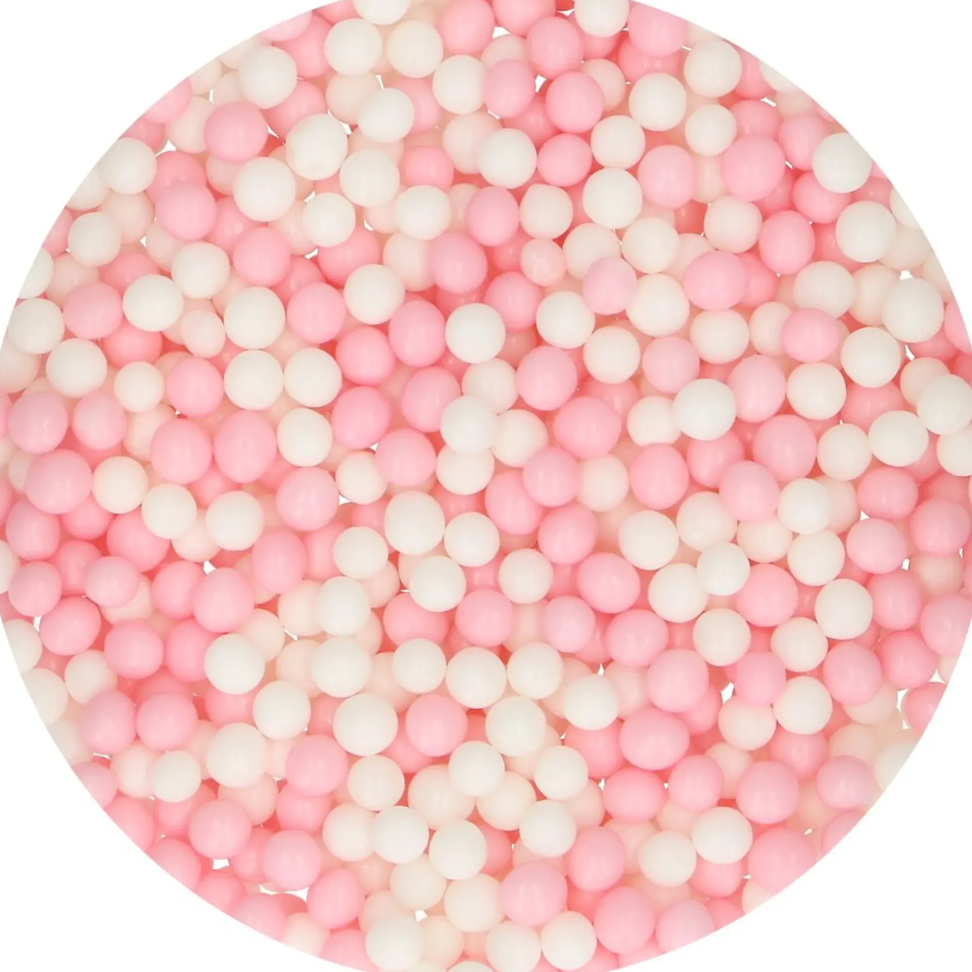 Kakestrø Soft Perler Rosa og Hvite 60g-Funcakes Clearance