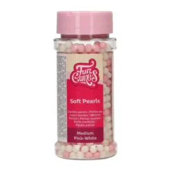 Kakestrø Soft Perler Rosa og Hvite 60g-Funcakes Clearance