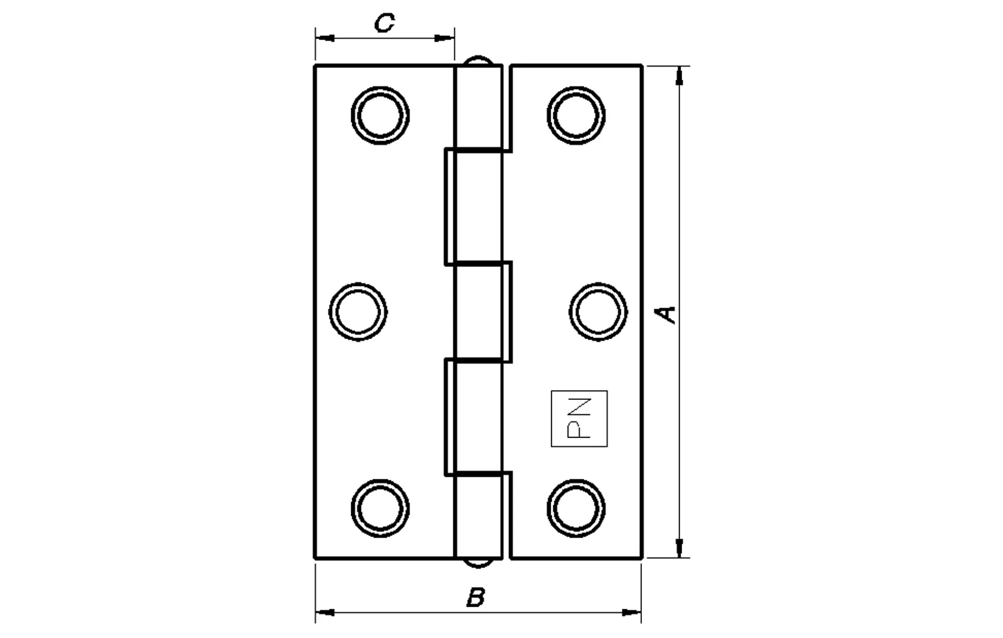 Kanthengsel 1504 elgalvanisert 89mm-Pn Beslag Sale