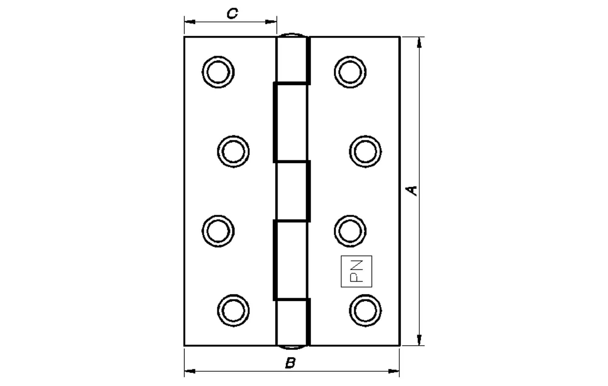 Kanthengsel 1505 elgalvanisert 101mm-Pn Beslag Outlet