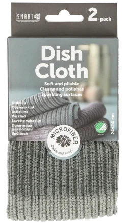KJØKKENKLUT GRÅ MICROFIBER 2STK 24X24CM-Smartmicrofiber Outlet