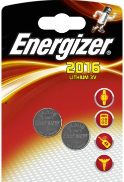 Knappcellebatteri CR2016 3V Lithium 2stk-Energizer New